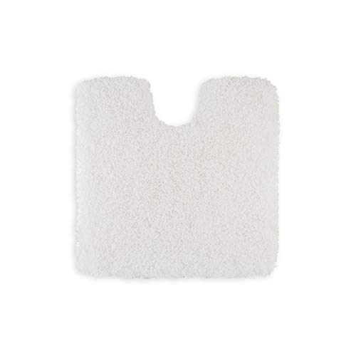 WohnDirect Premium Hochflor Badezimmerteppich Weiß • Rutschfester & Extra Flauschiger Badvorleger • Badteppich, Badematte 45 x 45 cm MIT Ausschnitt von WohnDirect