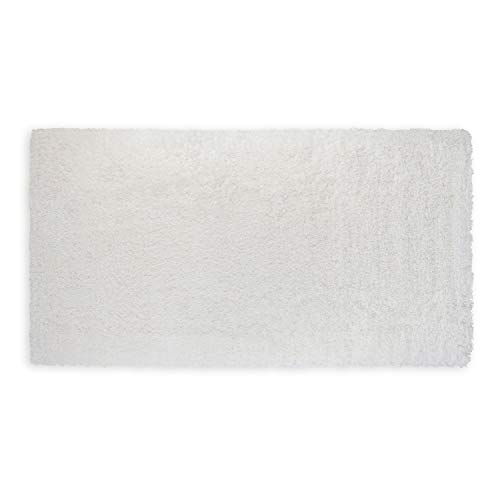 WohnDirect Premium Hochflor Badezimmerteppich Weiß • Rutschfester & Extra Flauschiger Badvorleger • Badteppich, Badematte 80 x 150 cm von WohnDirect