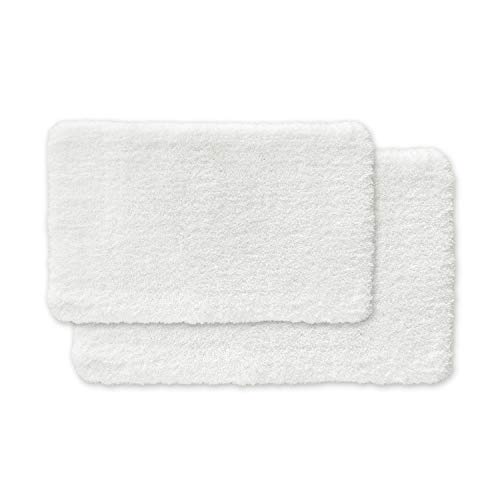 WohnDirect Premium Premium Badematten Set 2tlg. • Badvorleger Duschmatte • rutschfest & Waschbar • Badteppich, Badezimmerteppich Set Weiss • 2er Set (50x80cm + 60x100cm) von WohnDirect