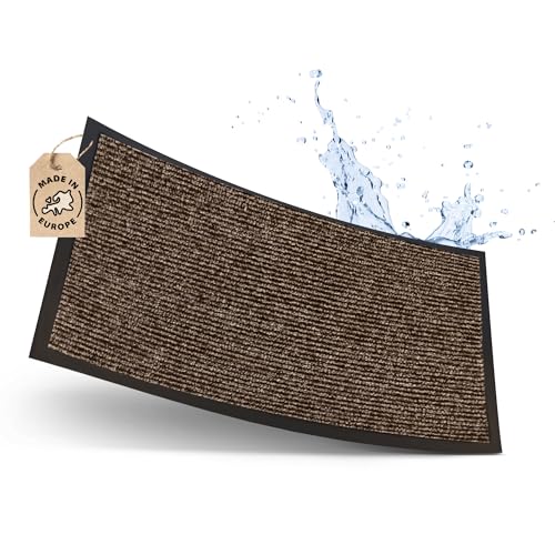 WohnDirect Premium Schmutzfangmatte Braun 90 x 150 cm | Türmatte | Indoor-Fußmatte – rutschfest, 100% Polypropylen, 4 Farben, 5 Größen, waschbar bei 30°C von WohnDirect