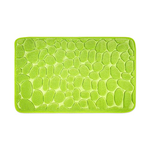 WohnDirect Set 2 teilig Badezimmerteppich mit Memory Foam - Rutschfester Badteppich - Badematte waschbar & schnelltrocknend - auch ideal als Duschvorleger - Badvorleger 50 x 80 cm - Grün von WohnDirect