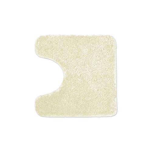 WohnDirect WC Vorleger MIT WC Ausschnitt Beige - Badematte rutschfest MIT WC Ausschnitt 45x45 cm - Badteppich Set, waschbar von WohnDirect