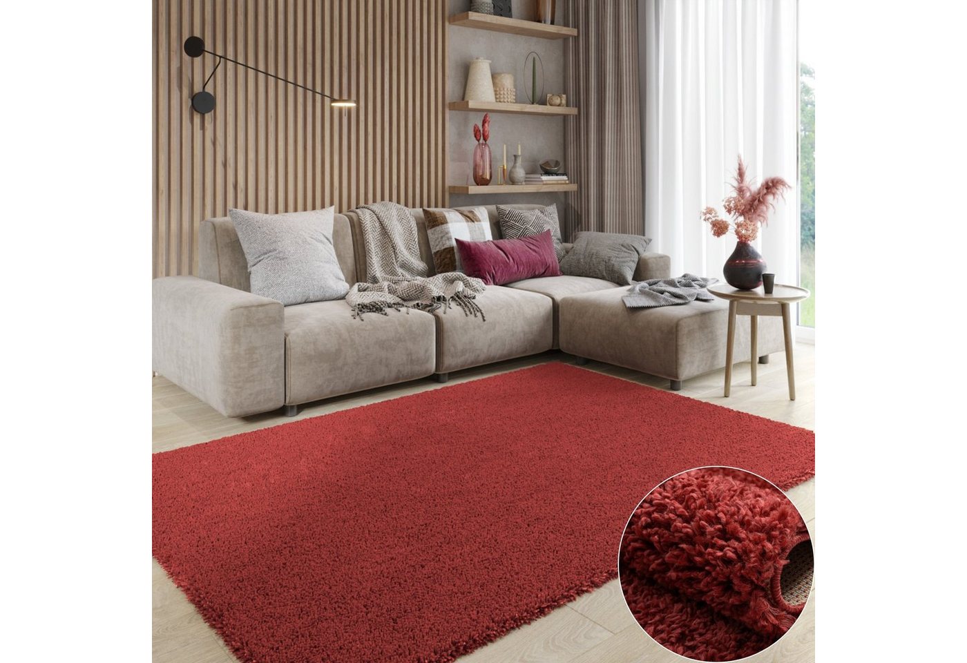 Teppich MY-RUG Hochflorteppich Shaggy Star 90x60cm, Wohnando, rechteckig, Höhe: 38 mm, einfarbig, leicht glänzend, extra flauschig von Wohnando