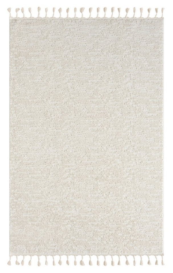 Teppich MY-RUG Liv, Hochflor-Teppich 140x140cm, Wohnando, Rund, Höhe: 20 mm, 3D-Design, im Boho-Stil, Moderner Fransen-Teppich von Wohnando