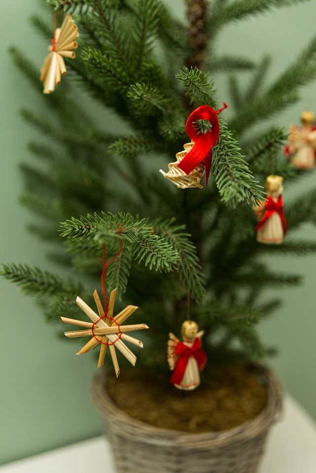 Wohnando Christbaumschmuck Weihnachtsanhänger Sterne Stroh, ideal für Geschenke + Weihnachtsbaum von Wohnando
