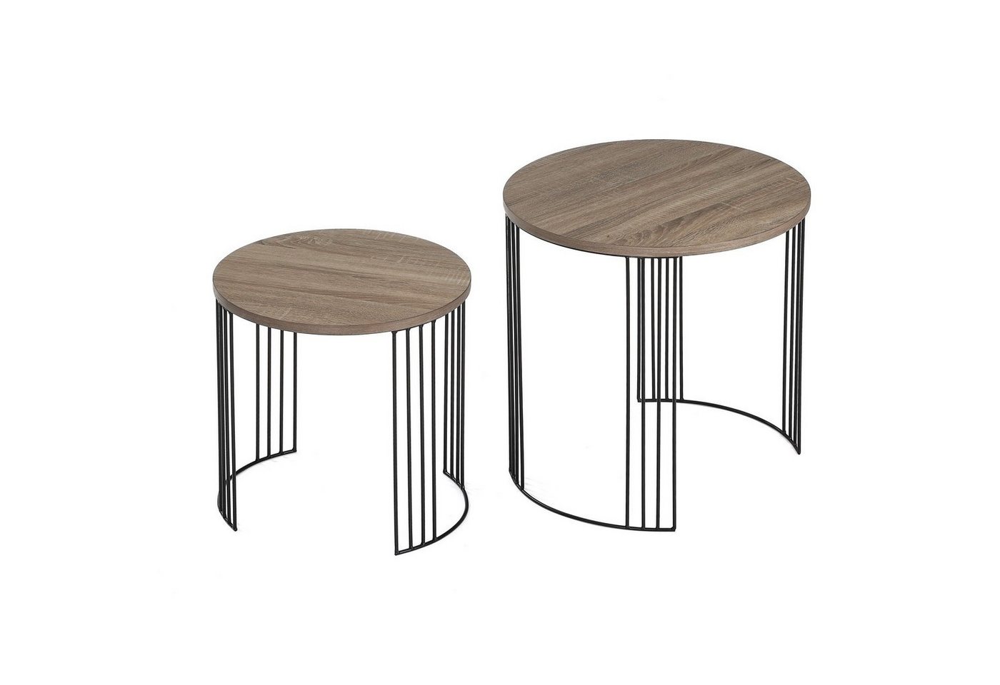 Wohnando Couchtisch Couchtisch rund 2er-Set "Izza" 55x55x55cm + 45x45x45cm, helle Eiche, Wohnzimmer, Ablagetisch, Sofatisch, Nachttisch, Schlafzimmer, Kombi Wohnando Couchtisch Couchtisch rund 2er-Set "Izza" 55x55x55cm + 45x45x45cm, helle Eiche, Wohnzimmer, Ablagetisch, Sofatisch, Nachttisch, Schlafzimmer, Kombi von Wohnando