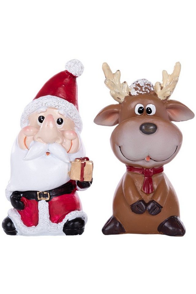 Wohnando Dekofigur Brillenhalter 2er Set: Weihnachtsmann & Elch – Deko für deine Brille von Wohnando