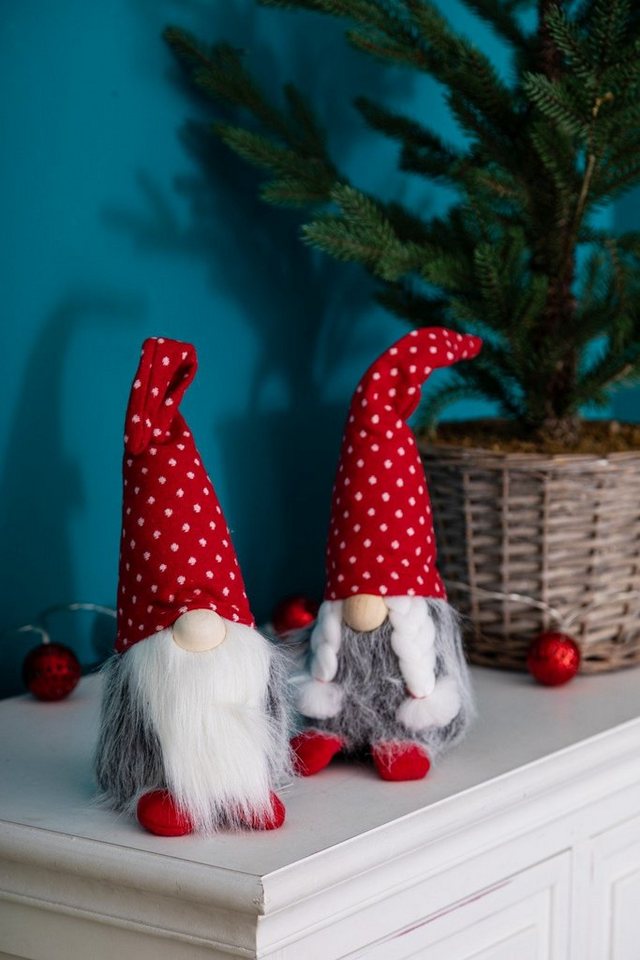 Wohnando Dekofigur Weihnachtswichtel Mann und Frau als Paar, 2er-Set, Liebes-Atmosphäre von Wohnando