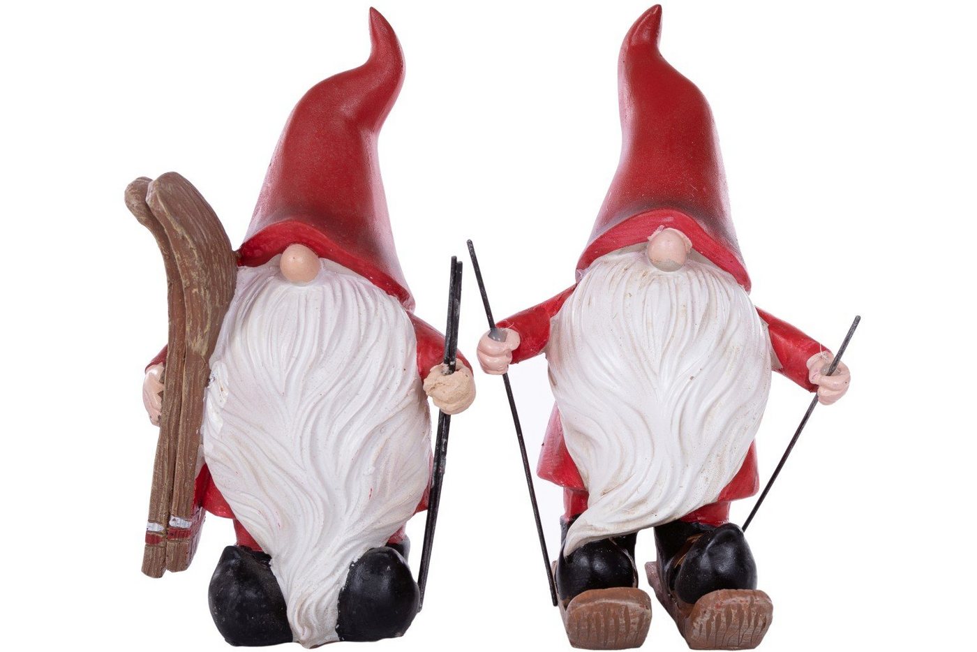 Wohnando Dekofigur Wichtel mit Skiern 2er Set, Weihnachtliche, festliche Wichtel-Figuren von Wohnando