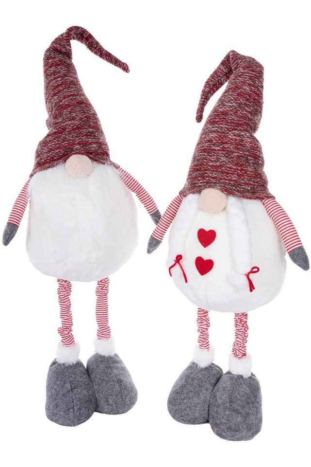 Wohnando Dekofigur Winterwichtel traditionell mit Teleskopbeinen 2er Set, Weihnachtsdeko von Wohnando