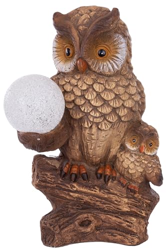 Wohnando Eule aus frostfesten Material – Winterfeste Eulenskulptur, Kälteresistente Uhu-Figur, Frosttolerante Eulendeko von Wohnando