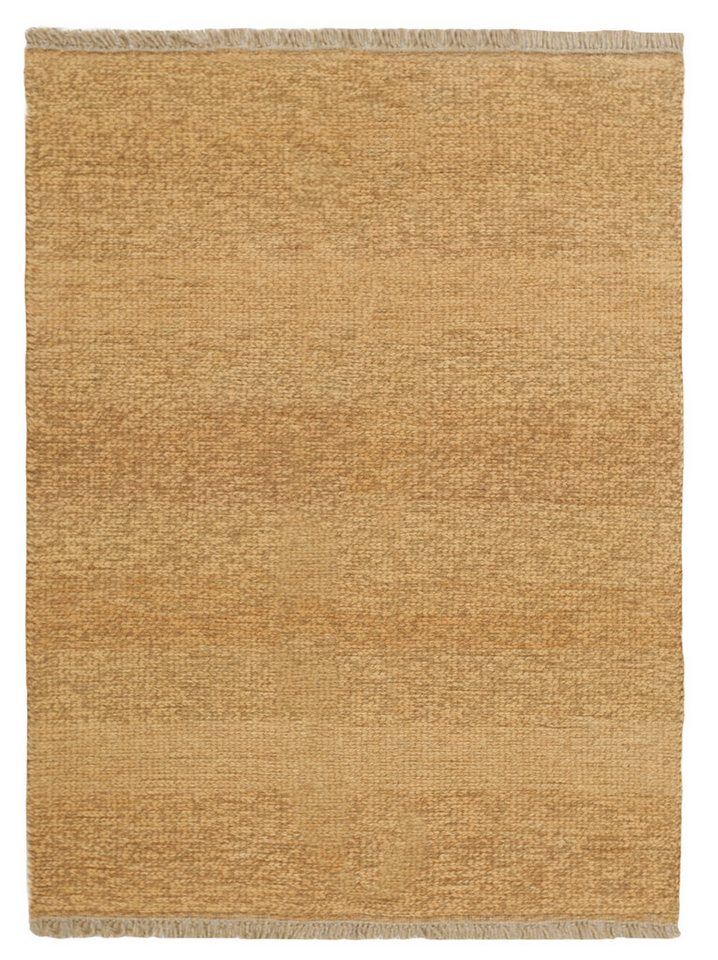 Wohnando Teppich MY-RUG Perserteppich Aria Wollteppich Uni Design 200x155cm, Rechteckig, Höhe: 20 mm, Handgeknüpfter Teppich,Handgesponnene Wolle, mit Naturfarben gegärbt von Wohnando