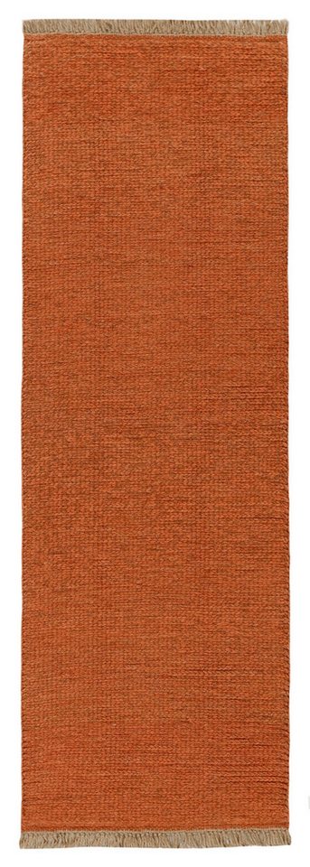 Wohnando Teppich MY-RUG Perserteppich Aria Wollteppich Uni Design 251x85cm, Läufer, Höhe: 20 mm, Handgeknüpfter Teppich,Handgesponnene Wolle, mit Naturfarben gegärbt von Wohnando