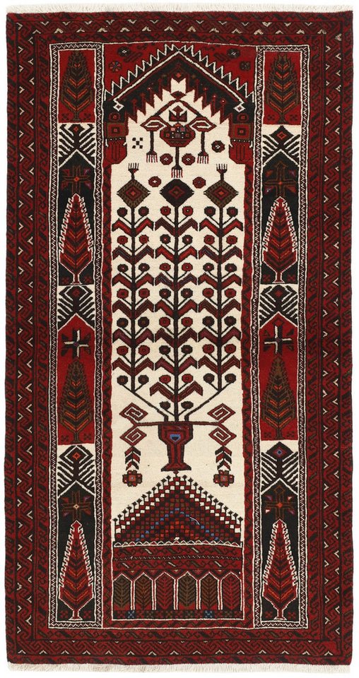 Wohnando Teppich MY-RUG Perserteppich Belutsch Gebetsteppich-Design 203x106cm, Rechteckig, Höhe: 10 mm, Handgeknüpfter Teppich,Handgesponnene Wolle, mit Naturfarben gegärbt von Wohnando
