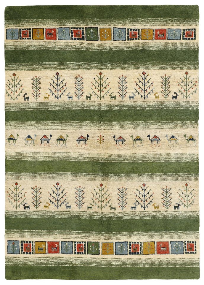 Wohnando Teppich MY-RUG Perserteppich Gabbeh Baummuster 210x151cm, Rechteckig, Höhe: 20 mm, Handgeknüpfter Teppich,Handgesponnene Wolle, mit Naturfarben gegärbt von Wohnando