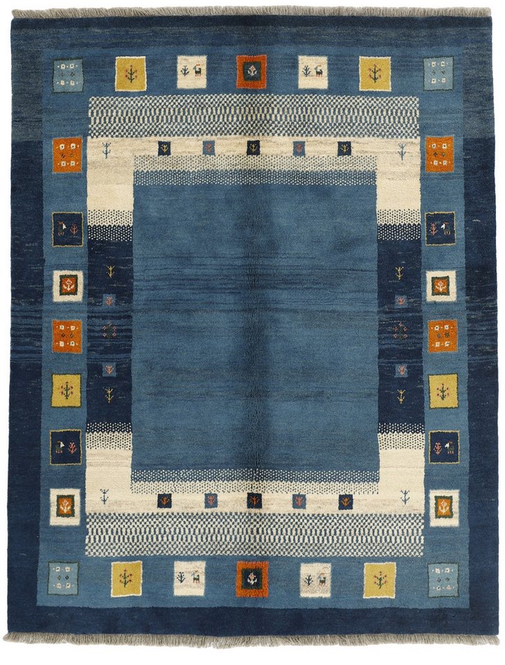 Wohnando Teppich MY-RUG Perserteppich Gabbeh Geometrische Streifen und Blöcke 200x159cm, Rechteckig, Höhe: 20 mm, Handgeknüpfter Teppich,Handgesponnene Wolle, mit Naturfarben gegärbt von Wohnando