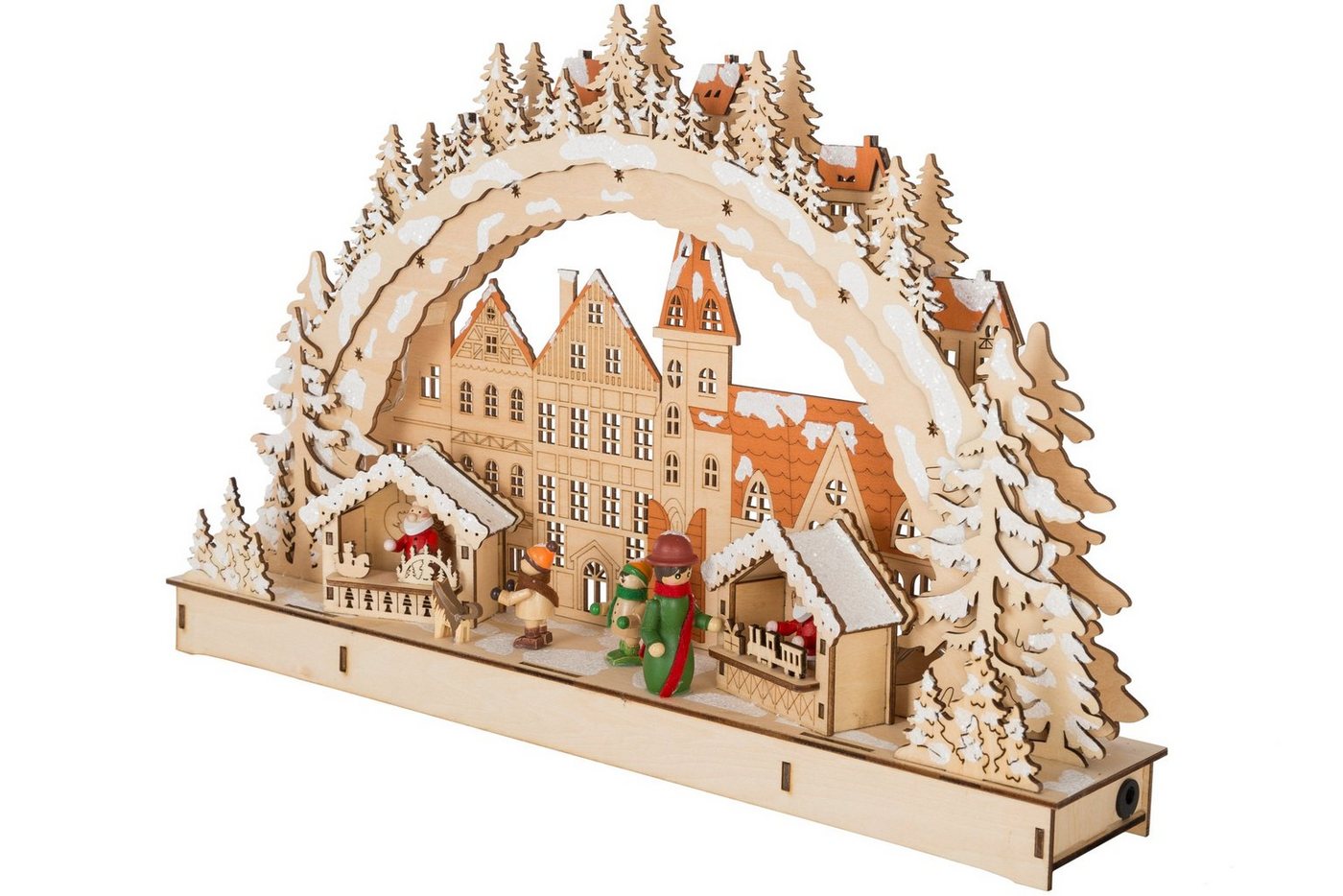 Wohnando Weihnachtsdorf Schwibbogen Weihnachtsmarkt aus Holz, Weihnachtszeit von Wohnando