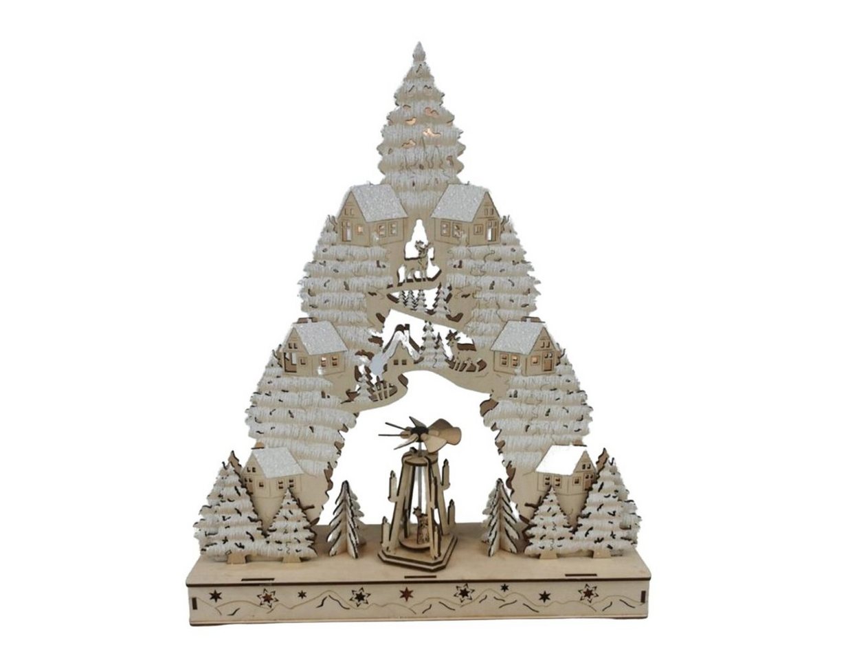 Wohnando Weihnachtsdorf Weihnachtlicher Schwibbogen aus Holz in Baumform mit 10 LED's Wohnando Weihnachtsdorf Weihnachtlicher Schwibbogen aus Holz in Baumform mit 10 LED's von Wohnando