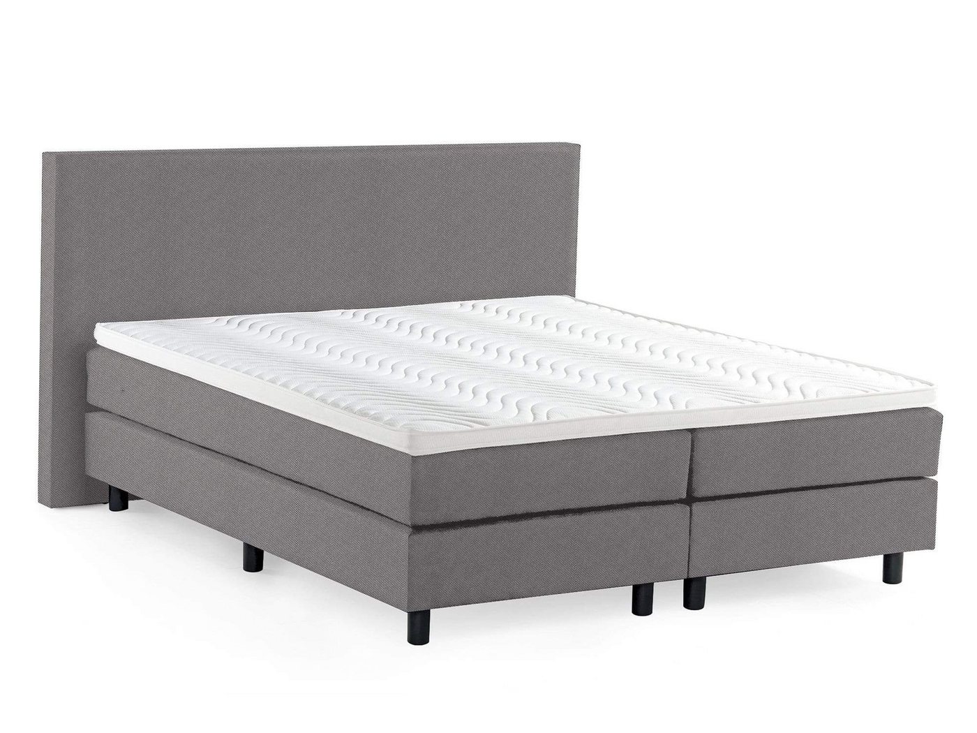 WohnenRoyal Boxspringbett Boxspringbett Network Grau Gewebestoff 160 x 200 cm von WohnenRoyal