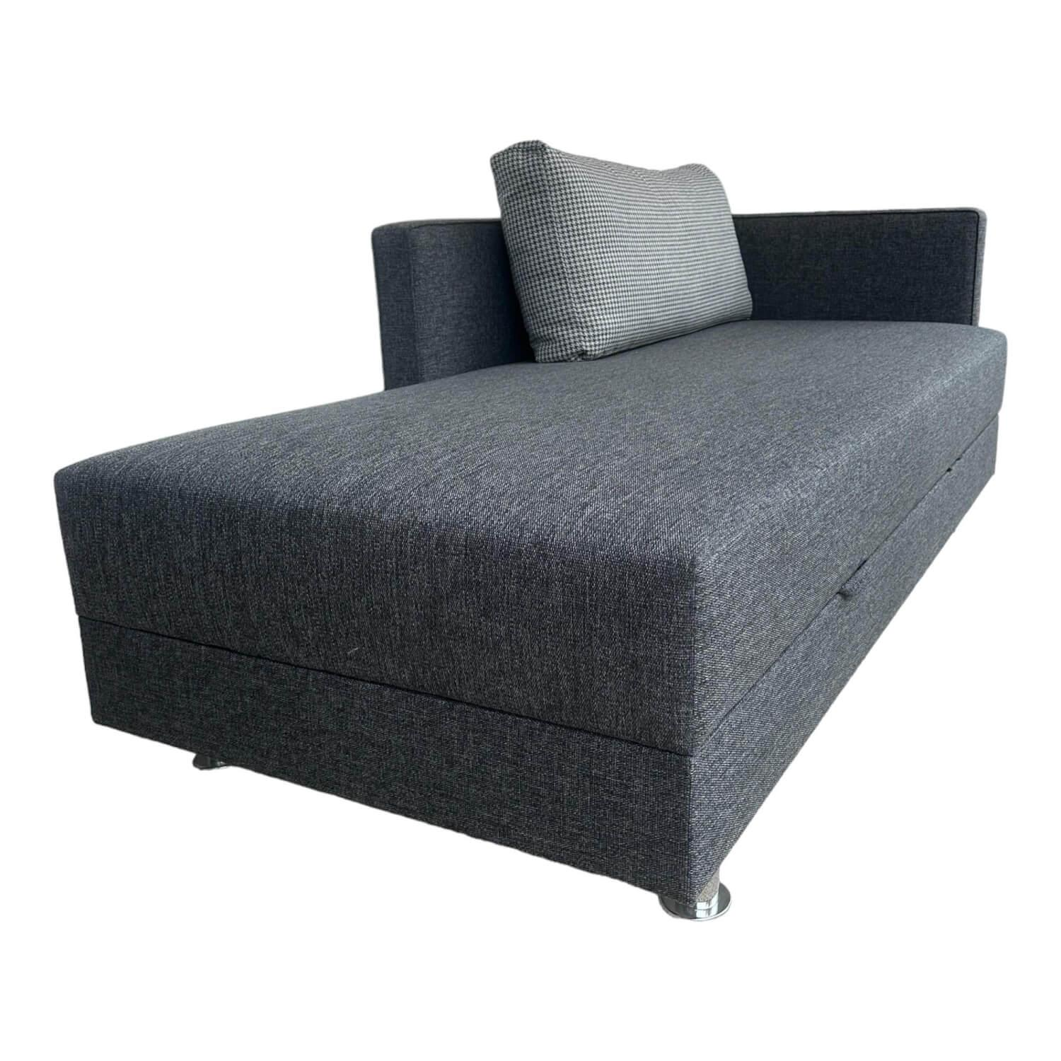 Schafsofa Nobile F Bezug Stoff Das Anthrazit 361 Füße Chrom Mit Bettkasten Mit G... von Wohnform