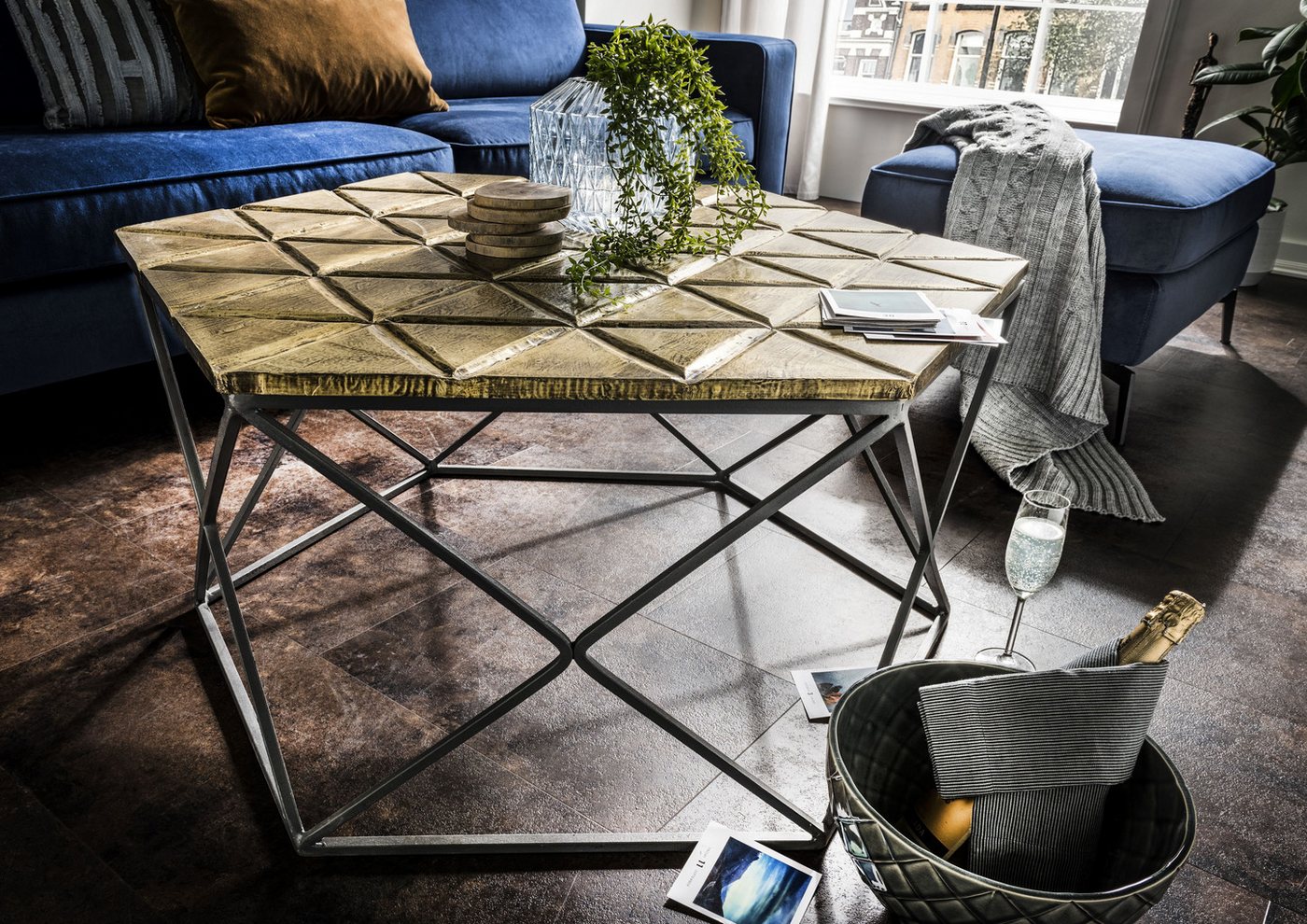 Wohnglücklich Couchtisch Six, Hexagon-Form von Wohnglücklich