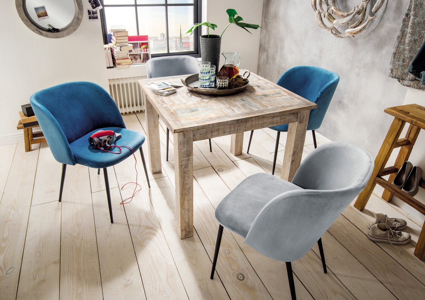 Wohnglücklich Esszimmerstuhl 2er Set Stuhl SOAZIG (Set), 2er-Set von Wohnglücklich