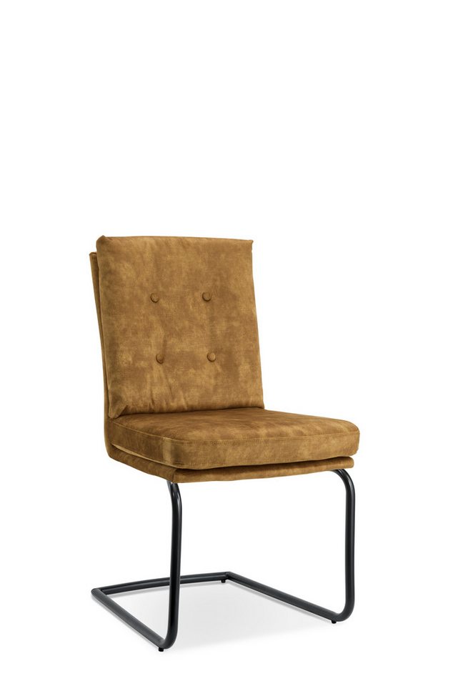 Wohnglücklich Stuhl SIT DOWN Esszimmerstuhl 2er-Set – Stoff & Metallgestell von Wohnglücklich