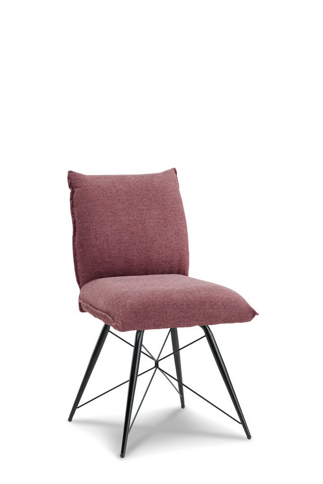 Wohnglücklich Stuhl SIT DOWN Esszimmerstuhl 2er-Set – Stoff & Metallgestell von Wohnglücklich
