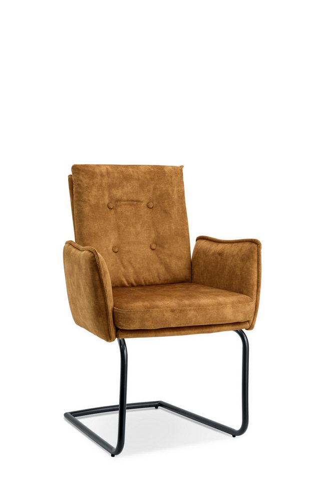 Wohnglücklich Stuhl SIT DOWN Esszimmerstuhl 2er-Set – Stoff & Metallgestell von Wohnglücklich