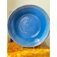Schüssel Salatschüssel Aus Keramik Blau Obstschale Tischdekoration Handarbeit Geschirr Küchendekor Interior Geschenkidee Keramikgeschirr von Wohnharmonie
