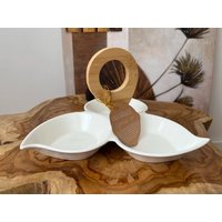 Snackschale Elegante Servierschale Dipschale Weiß Tischdekoration Servierplatte Geschirr Küchendekor Wohnkultur Dekoration Geschenkideen von Wohnharmonie