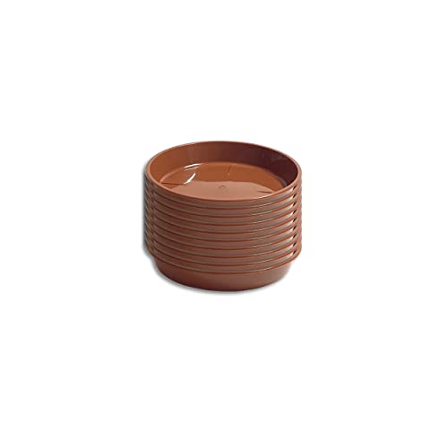 10 x Untersetzer für Blumentopf Blumenkübel Pflanztopf rund 9 verschiedene Größen in 2 verschiedenen Farben zur Auswahl (Ø 11 cm, Terracotta) von Wohnkult