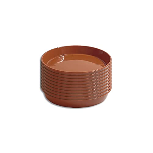 10 x Untersetzer für Blumentopf Blumenkübel Pflanztopf rund 9 verschiedene Größen in 2 verschiedenen Farben zur Auswahl (Ø 15 cm, Terracotta) von Wohnkult