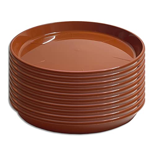 10 x Untersetzer für Blumentopf Blumenkübel Pflanztopf rund 9 verschiedene Größen in 2 verschiedenen Farben zur Auswahl (Ø 27 cm, Terracotta) von Wohnkult