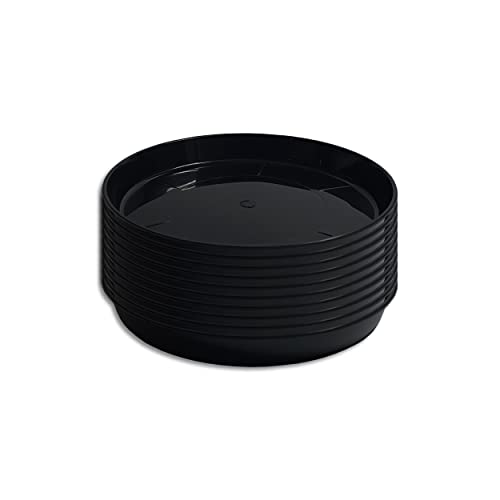 10 x Untersetzer für Blumentopf Pflanztopf rund Kunststoff Schwarz 9 verschiedene Größen zur Auswahl (Ø 19 cm) von Wohnkult