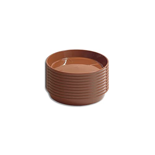 10 x Untersetzer für Blumentopf Pflanztopf rund Kunststoff Terracotta 9 verschiedene Größen zur Auswahl (Ø 13 cm) von Wohnkult