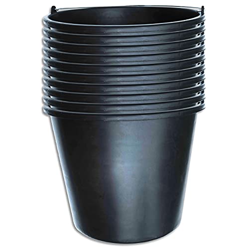 Wohnkult 10x Stella Bucket Baueimer für die Baustelle - schwarz (12 Liter) von Wohnkult