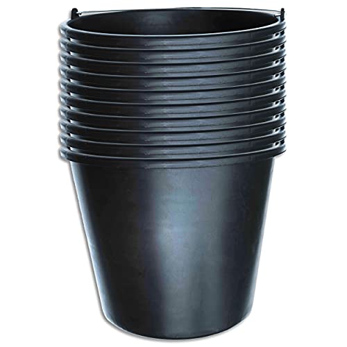 Wohnkult 10x Stella Bucket Baueimer für die Baustelle - schwarz (20 Liter) von Wohnkult