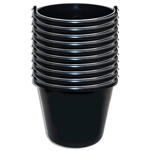 Wohnkult 10x Stella Bucket Baueimer für die Baustelle - schwarz (5 Liter) von Wohnkult