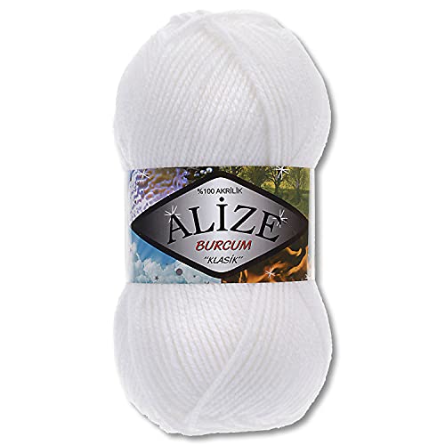 Alize 100 g Burcum Klasik Wolle (Weiß (55)) von Wohnkult