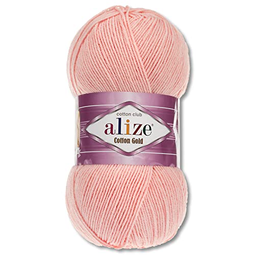 Alize 100 g Cotton Gold Premium Wolle in 59 Sommerwolle Garn Stricken Amigurumi (393 | Puderrosa) von Wohnkult