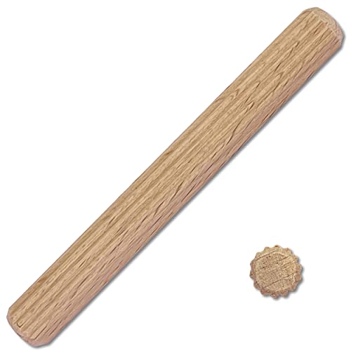 Kabus Holzdübel aus Buche Riffeldübel Holzstifte Möbelverbinder 12 verschiedene Größen Holzriffeldübel Verbindung Dübel aus Buche (500, Ø 12 mm | 70 mm) von Wohnkult