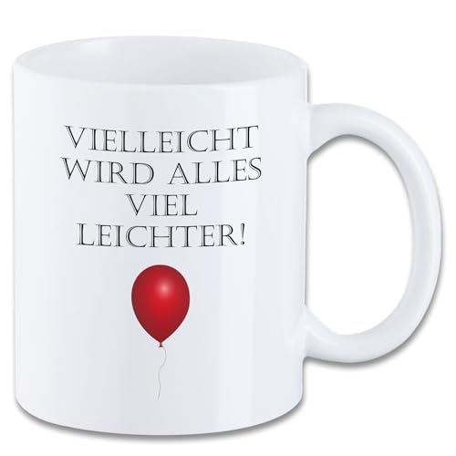 Tasse mit Spruch ″Vielleicht wird alles viel leichter″ Motiv T15 Geschenk Spruchtasse Humor Spaß Deko Optimismus Trost Mug Kaffeetasse Tasse mit Spruch ″Vielleicht wird alles viel leichter″ Motiv T15 Geschenk Spruchtasse Humor Spaß Deko Optimismus Trost Mug Kaffeetasse von Wohnkult