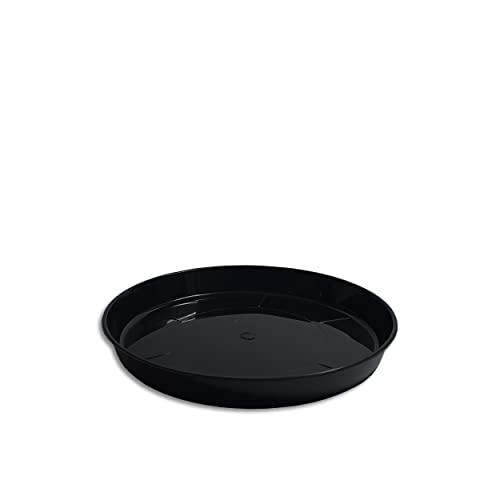 Untersetzer für Blumentopf Blumenkübel Pflanztopf rund 9 verschiedene Größen in 2 verschiedenen Farben zur Auswahl (Ø 19 cm, Schwarz) von Wohnkult
