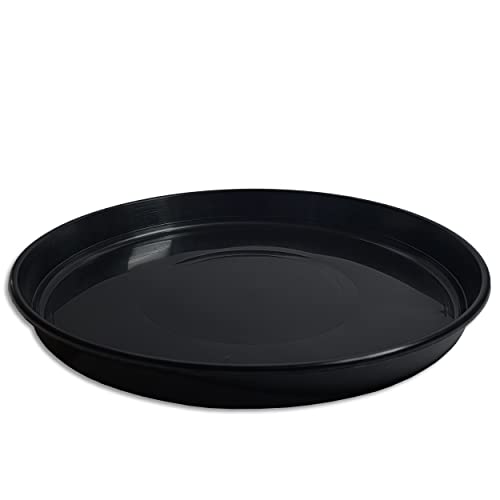 Untersetzer für Blumentopf Blumenkübel Pflanztopf rund 9 verschiedene Größen in 2 verschiedenen Farben zur Auswahl (Ø 30 cm, Schwarz) von Wohnkult