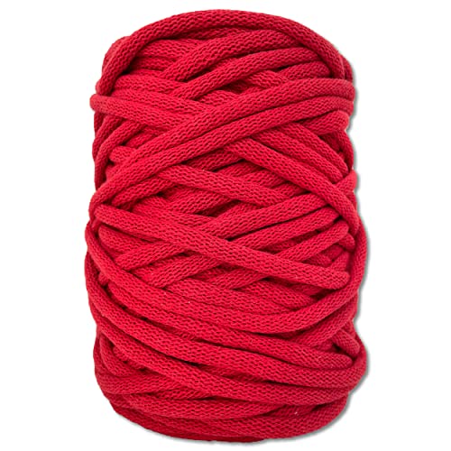 Wohnkult 100 m Baumwollkordel geflochten Schnur Seil Makramee Ø 9 mm | 28 Farben Auswahl (019 | Rot) von Wohnkult