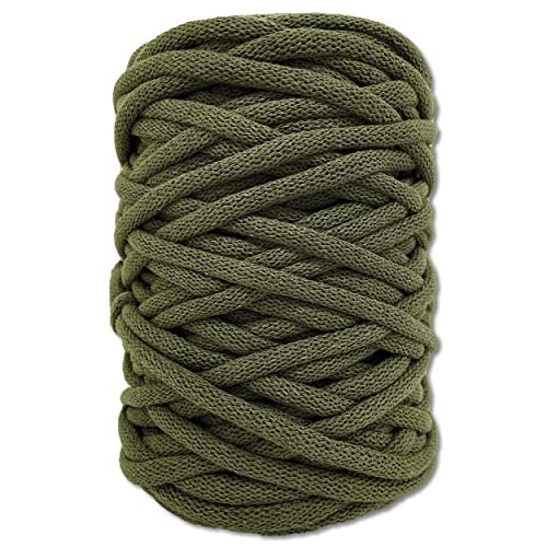 Wohnkult 100 m Baumwollkordel geflochten Schnur Seil Makramee Ø 9 mm | 28 Farben Auswahl (031 | Khaki) von Wohnkult