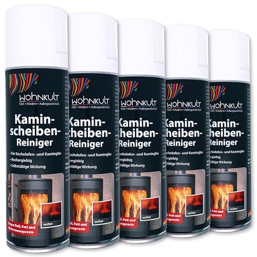 Wohnkult 5 x 300 ml Kaminscheiben-Reiniger Kachelofen Kaminglas hochergiebig von Wohnkult