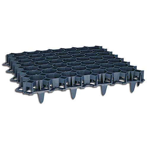 50 Stück Rasengitter aus Kunststoff schwarz 50 x 50 x 4 cm Rasengitterplatten Rasenwaben Bodenwaben Paddockplatten von Wohnkult