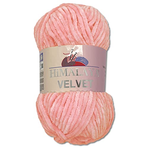Wohnkult Himalaya 100 g Velvet Dolphin Wolle 40 Farben zur Auswahl Chenille Strickgarn Flauschgarn Glanz Accessoire Kleidung Decken (90019 | Rosa) von Wohnkult